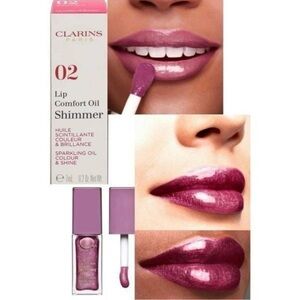 NIB CLARINS Lip Comfort Oil Shimmer 02 Purple Rain full  .2 oz -$31